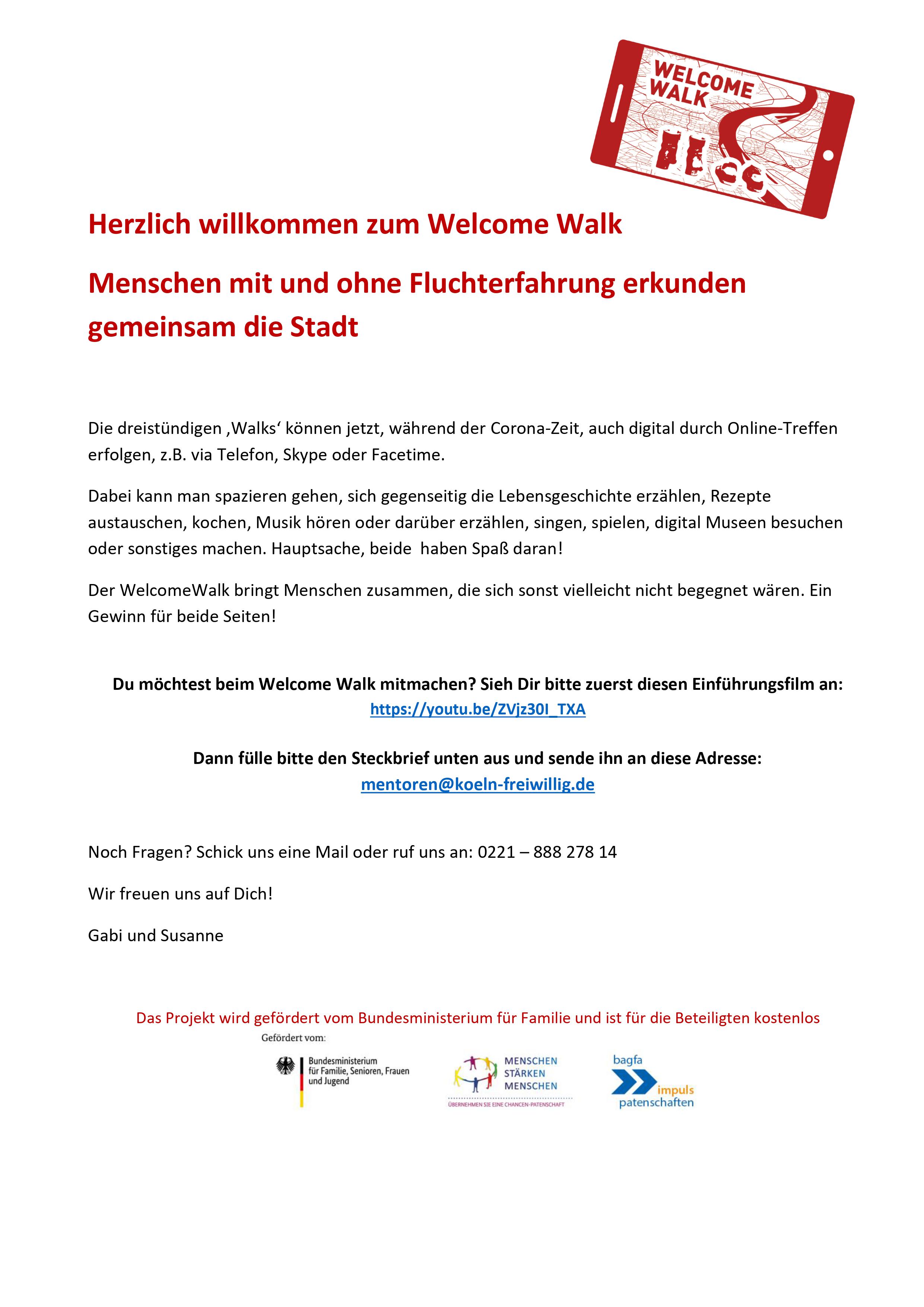 Welcome Walk Info